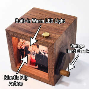 Marco de Fotos Cinético de Madera con Manivela y Luz LED, Álbum Automático con Imágenes en Movimiento, para Regalo de Boda, Venta al Por Mayor - Product Image 4