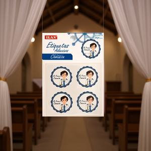 Etichette Adesive da Appendere Ilan, 24 Pezzi, Tema Battesimo, Design per Bambino - Product Image 2