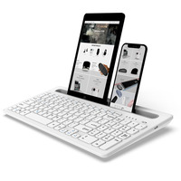 Clavier sans fil ultra-fin AIKUN BT8022-R multi-appareils rechargeable BT 5.0 avec touches à ciseaux, pour ordinateur de bureau, tablette et support mobile