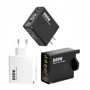 Nouveau chargeur multi-ports 200W, 3 ports <span class=keywords><strong>USB</strong></span> + 3 ports PD, <span class=keywords><strong>adaptateur</strong></span> de charge rapide 6-en-1 avec LED 5V 2.4A, compatible avec les prises US/EU/UK - Product Image 1