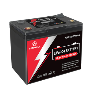 Vente en gros d'usine AMPXELL Batterie au lithium 12V 100Ah 18650 adaptée aux véhicules solaires, aux camping-cars AMX12-1000FE 12V 100Ah - Product Image 2