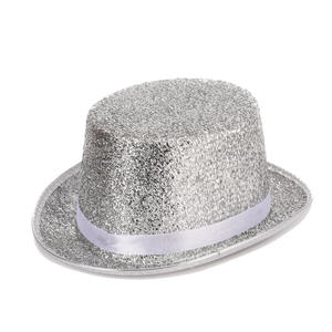 Manwu fabrika yüksek performanslı Lincoln Magician şapka rahat parti sahneler için şenlikli elbise-up aksesuar için parlak silindir şapka payetler - Product Image 4