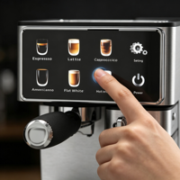 Cafetera Espresso Anbolife de Acero Inoxidable, Programable, con Espumador de Leche Automático y Bomba de 20 Bares