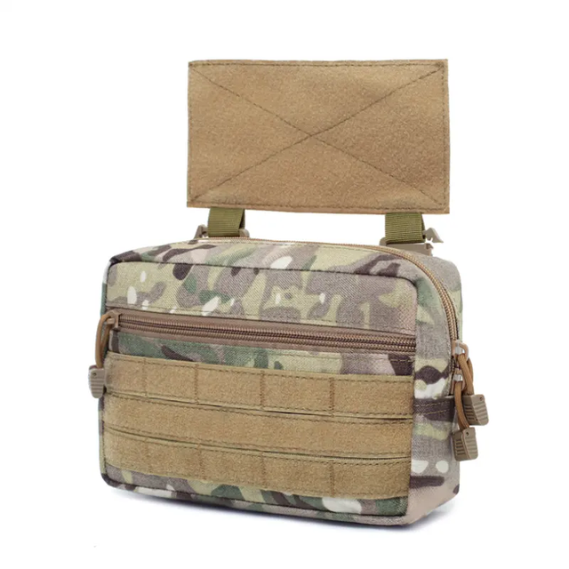 Tactical Sub Abdominal Sack Drop Down Pouch Hook &Loop Molle Ammo Hanging Raid Dump Bag Vest Chest Rig
