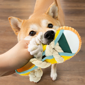 Los zapatos para morder perros hacen sonidos para moler sus dientes resistentes a morder zapatos de juguete con nudos de algodón para entrenar juguetes para perros de peluche - Product Image 3