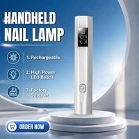 Lampu UV LED 6W ringkas pengering kuku tampilan Digital isi ulang genggam dengan pengering tanpa kabel efek mutiara OEM/ODM