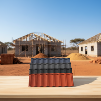 Tuile de Toiture Métallique Moderne Revêtue de Pierre, Tôle de Toiture Aluzinc Résistante à la Chaleur pour Villas, Hôtels et Entrepôts en Afrique - Vente Chaude