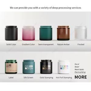 Pots cosmétiques de luxe en plastique PP pour crème visage et beurre corporel 30g/50ml/200ml/250ml avec pompe pulvérisatrice estampée à chaud rose - Product Image 4