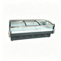 Vitrine réfrigérée horizontale à dessus plat pour viande, avec porte coulissante frontale, pour la conservation des aliments cuisinés