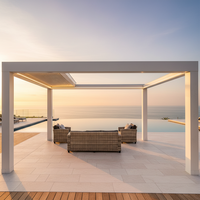 Pergola Commerciale en Aluminium Sweet Home avec Lames Rétractables Électriques, Pavillon Extérieur Étanche pour Hôtels et Complexes Hôteliers