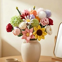 Bouquet de fleurs artificielles en peluche faites à la main, tournesol, tulipe, fleurs de simulation pour la décoration de la maison et des mariages