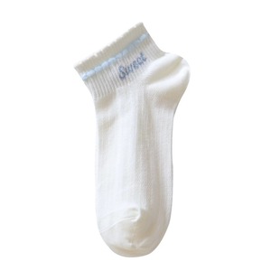 Chaussettes mi-mollet <span class=keywords><strong>femme</strong></span> sans couture <span class=keywords><strong>en</strong></span> maille bleu clair avec nœuds, fines, respirantes, <span class=keywords><strong>en</strong></span> polycoton et <span class=keywords><strong>lin</strong></span>, invisibles, pour l'été - Product Image 5
