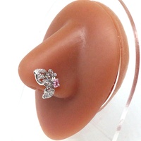 Cincin Hidung Gaby Terbaru untuk Wanita, Desain Kupu-kupu Dollar, Anting Hidung dari Baja Anti Karat, Perhiasan Tindik