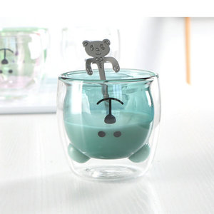 Tazza di latte per caffè a doppia parete tazza di zampa di gatto carina tazza di succo d'acqua in vetro da 250ML, per casa e ufficio - Product Image 6
