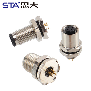 M5 kết nối không thấm nước PCB phía trước trở lại gắn kết 3 4-pin mặt bích Hàn Dây ổ cắm nam nữ hàng không cắm bảng điều khiển khóa - Product Image 1