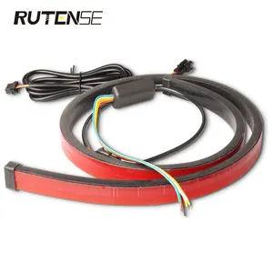 Rutense luz de led automotiva, luz de led alto brilhante, 12v, universal, para carro, cor vermelha, 90cm /100cm, flexível