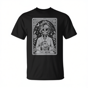 T-shirt unisexe pour adulte à manches courtes et col rond avec impression numérique The Mom Tarot Card Skeleton Witchy Celestial - Product Image 3