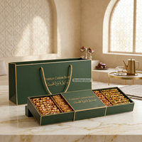 Caja Rígida Personalizada con Diseño Gratuito, Resistente a la Grasa, para Dulces de Ramadán, Caja de Regalo de Lujo para Dátiles con Logotipo en Relieve