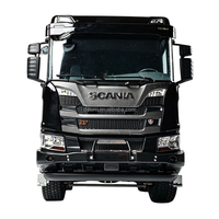 Double E E118-001 Skala 1/14 10CH Scania G540 Truk Sampah RC Berlisensi Hidrolik 8x8 Berbahan Logam dengan Lampu dan Suara