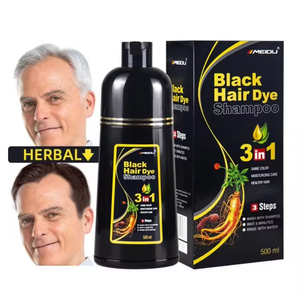 Hair Beauty Products Private Label <b>Shampoo</b> 3 in 1 Argan Oil Ammonia Free Color Permanent Black Hair Dye <b>Shampoo</b> - Product Image 1