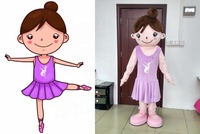 Mascotte de danseuse en peluche sur mesure Blue Sky pour la publicité en extérieur