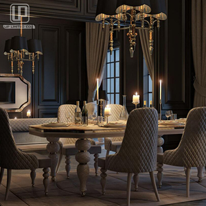Factory Direct Sell High Quality Luxury Italian Dining Room Furniture Set Antique Dining <b>Table</b> With Chairs UP-5-1 <b>Table</b> With Cha - Product Image 3