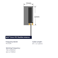 Antenne FPC 4G LTE, antenne 4G flexible 698-2700 MHz compatible avec GSM/3G pour traceur de véhicule / télémétrie / compteur intelligent