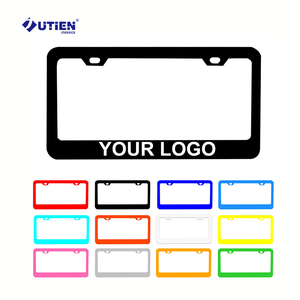 Support de plaque d'immatriculation en plastique noir personnalisé, design USA, <span class=keywords><strong>logo</strong></span> et numéro en relief, pour plaques d'immatriculation américaines. - Product Image 6