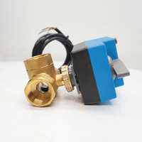 Vannes de régulation de débit d'eau froide et chaude Winvall 20s, actionneur électrique 24VDC/AC, vannes en laiton motorisées, vanne à bille 3 voies avec filetage BSP