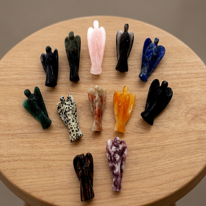 Handmade Carved <b>Angel</b> Figurine Natural Stone Art Collectible Free Form Semi-Precious Craft - Product Image 2