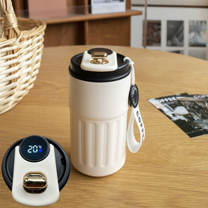450ml grande capacité Smart Led affichage numérique Double paroi flacon isolé sous vide Portable étanche en acier inoxydable tasse de voyage - Product Image 2