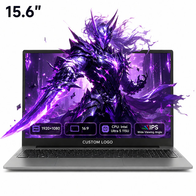 Custom 15.6 Inch Intel Ultra 5 115U Win11 8 Cores 10 Threads Fast Charging Type C Laptops Business Laptop Ordinateur Portable