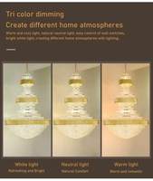 Lustres en cristal LED surdimensionnés de luxe modernes, finition dorée, hauteur réglable, intensité variable, luminaire suspendu pour décoration intérieure