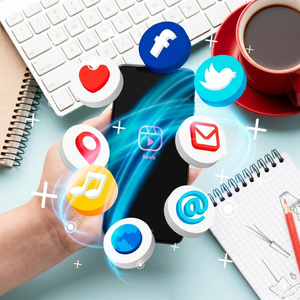 Marketing en Redes Sociales para Empresas, Creación de Contenido Digital, Tableta con Iconos de Diseño Creativo para Soluciones de Marca Modernas - Product Image 5