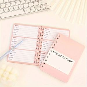 Mini Libreta de Direcciones Promocional A3 de Cuero con Espiral, 80 Hojas con Acabado Brillante, Planificador de Inicio de Sesión de Cuentas de Internet y Contraseñas - Product Image 2