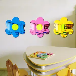 Großhandel benutzer definierte Blumen farbe Acryl Spiegel Aufkleber für Home Decoration