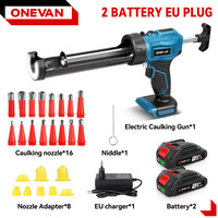 Pistolet à mastic électrique sans fil ONEVAN 4 vitesses, alimenté par batterie 21V, injecteur de silicone pour colle à verre domestique