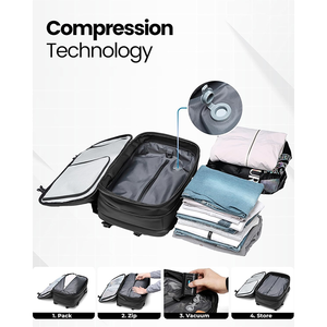 Mochila de Compresión al Vacío con Candado TSA, Suministro de Fábrica OEM, Mochila de <span class=keywords><strong>Viaje</strong></span> con Compresión de un Clic <span class=keywords><strong>para</strong></span> Llevar <span class=keywords><strong>en</strong></span> <span class=keywords><strong>Avión</strong></span> - Product Image 4