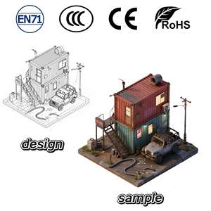 ODM/OEM Tùy Chỉnh Retro Kiến Trúc Ngoài Trời Mô Hình Cảnh Đồ Trang Trí Cá Nhân Mô Hình Xe Trẻ Em Của Đồ Chơi Quà Tặng - Product Image 3
