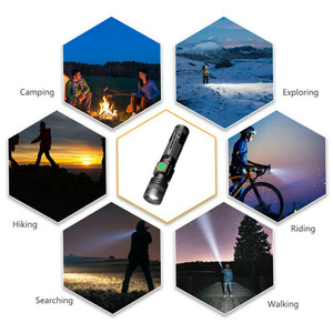 USB sạc LED Đèn pin cầm tay bỏ túi có kích thước Mini Led đèn pin 18650 pin Powered <span class=keywords><strong>Torch</strong></span> ánh sáng - Product Image 5