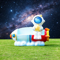 C036 Banc en fibre de verre imperméable pour enfants, motif astronaute de dessin animé, pour parc d'attractions, crèche, extérieur et intérieur