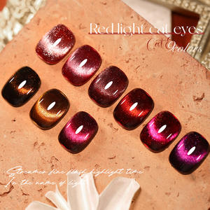 Juegos de Esmaltes de Uñas en Gel UV de 9 Colores Oferta Especial Año Nuevo Gel Magnético Ojo de Gato con Brillantina Roja Borgoña Rojo Sangre Destellante Esmalte de Uñas LED de Gran Venta - Product Image 4