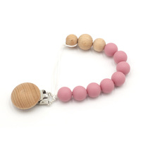 Ensemble anneau de dentition pour bébé pendentif en silicone perlé chaîne attache-sucette pour bébé garçon fille pince à tétine factice