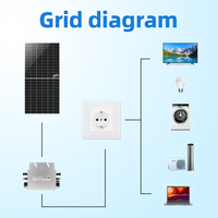 Vente en gros en stock panneau solaire 800W 1200W Micro onduleur balcon panneau solaire mural tout noir kit de panneau solaire usage domestique
