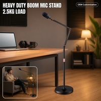 Support de microphone robuste sur pied avec base lestée, rotation à 360° °   Bras articulé réglable pour scène et studio