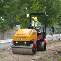 Compacteur routier vibrant à double tambour en acier de 3000 kg, à entraînement hydraulique complet, alimenté au diesel, pour la construction de chaussées en asphalte