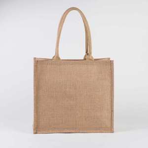 Wholesale Custom Logo Printed Promotion Linen Hessian Hemp Tote <b>Bag</b> Foldable Reusable Jute Custom <b>Large</b> <b>Beach</b> <b>Bag</b> - Product Image 3