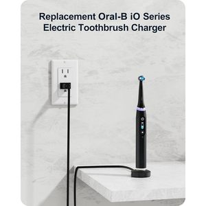 Chargeur magnétique pour brosse à dents électrique Oral B série Io, entrée AC 5W, matériau ABS noir, base de charge sans fil - Product Image 6