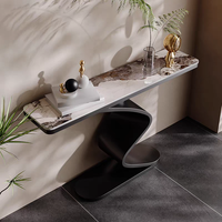 Table console moderne en marbre de luxe léger pour hôtel et entrée de salon