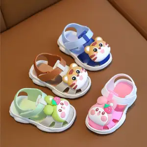 Sandalias transpirables huecas para niños pequeños de 0 a 3 años, zapatillas para niños, sandalias de playa, zapatillas para niños, dibujos animados